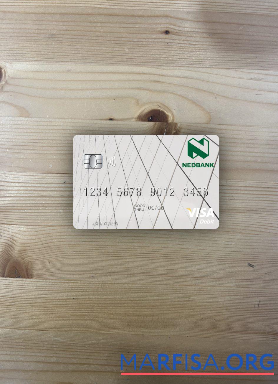 Blank Lesotho Nedbank visa debit card photolook front real example
